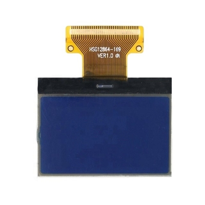 푸른 백라이트는 FPC 인터페이스로 28x64 COG 도트 매트릭스 LCD 디스플레이 모듈을 주도했습니다