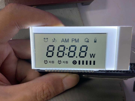 Tn 7 세그먼트 LCD 디스플레이 12 O 시계 양성 모노크롬 송출성 LCD 모듈 시계의 투명한 문자