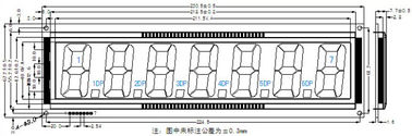Serial 7 세그먼트 STN LCD 디스플레이 단위 7 손가락 Transmissive 편광자 형태