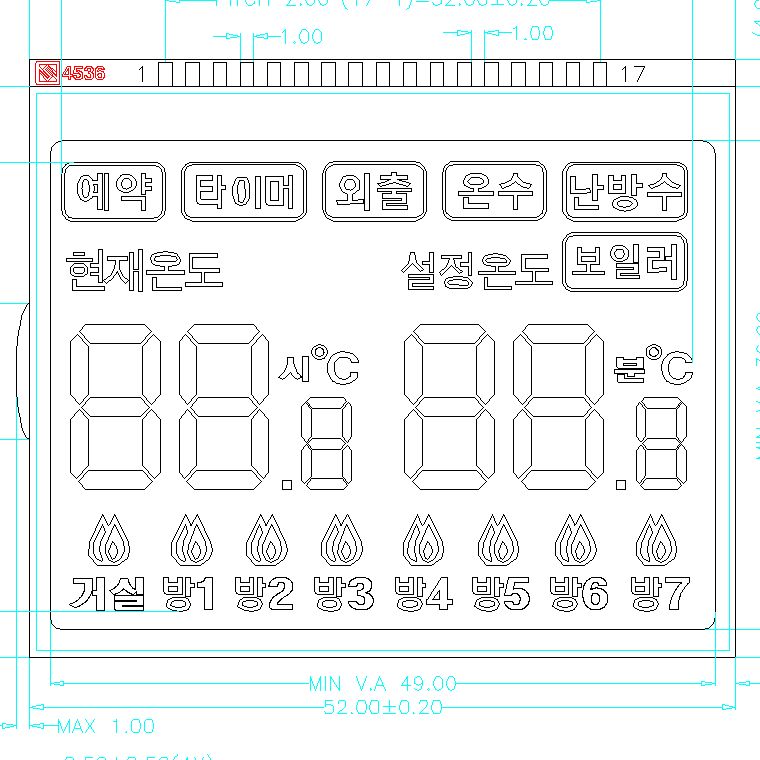 온도계 및 습도계용 맞춤형 TN Positive 반사형 세그먼트 LCD OEM 세그먼트 LCD 디스플레이 패널 TN STN HTN VA FSTN 반사형