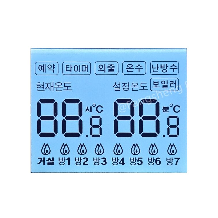 OEM HTN LCD 디스플레이 공장 htn LCD 공급업체 세그먼트 LCD 디스플레이 세그먼트 LCD 디스플레이 TN/HTN/FSTN/VA for Thermostat