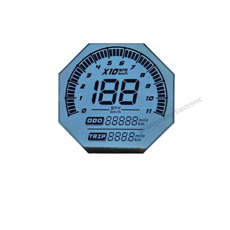 오토바이 6시 7 세그먼트 Lcd 유리 패널을 위한 관례 불규칙한 모양 HTN 전시 화면