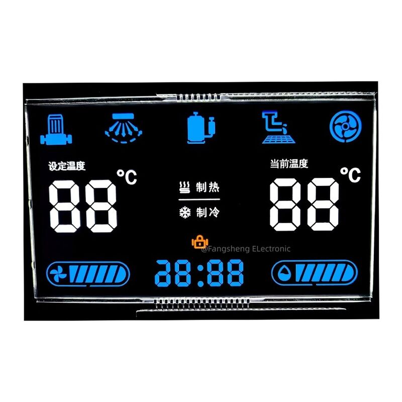 Custom 7 Segment Display LCD Thermostat Sun Readable VA Segment LCD 7 Segment Monochrome LCD Display Module