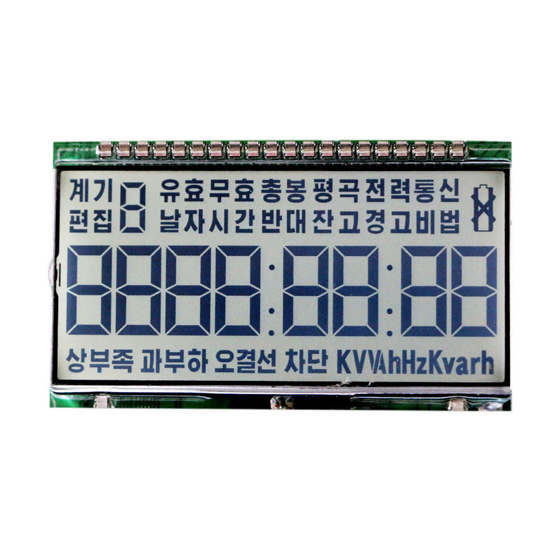 OEM 세그먼트 HTN LCD 디스플레이 단색 사려깊은 편광자 활자 합금 핀 커넥터